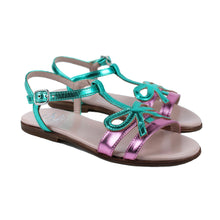 Load image into Gallery viewer, Sandals in pink and mint leather
