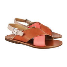 Load image into Gallery viewer, Sandals in pink/tan/beige leather
