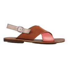 Load image into Gallery viewer, Sandals in pink/tan/beige leather
