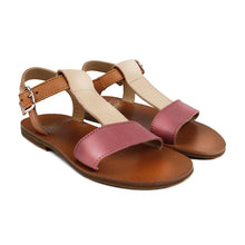 Load image into Gallery viewer, Cream and camel powder leather sandals

