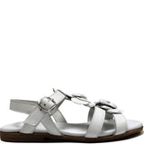 Roses sandals in White Calfskin Leather