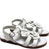 Roses sandals in White Calfskin Leather