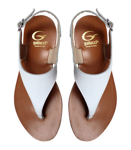 White leather sandals