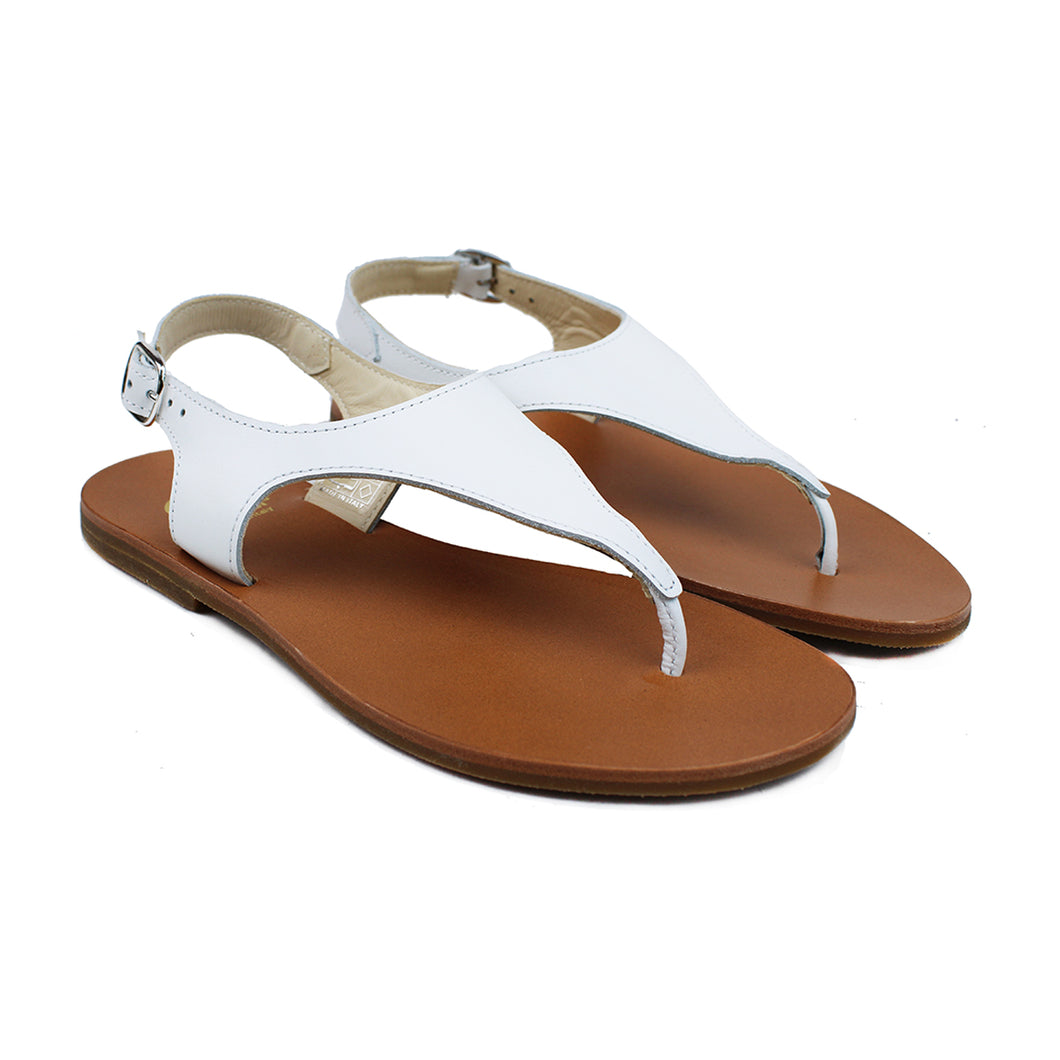 Flip Flops in white leather