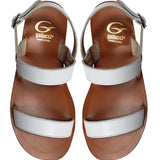 White sandals in calf leather