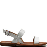 White sandals in calf leather