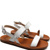 White sandals in calf leather