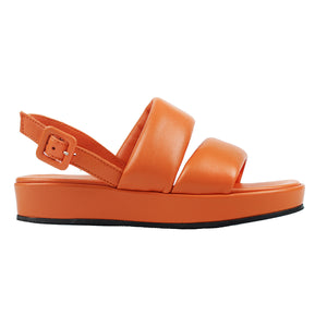 Sandal orange in nappa leather with back strap