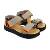 Sandals with velcro and animalier print detail