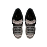 High-Top Sneakers in Black and Grey Calfskin Leather