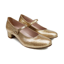 Carica l&#39;immagine nel visualizzatore di Gallery, Mary Jane shoes in golden leather
