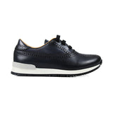 Sneaker in blue leather and light sole