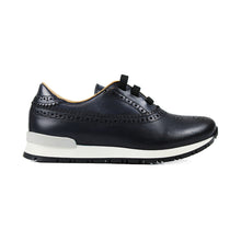 Load image into Gallery viewer, Sneaker in handmade colored blue leather and light sole
