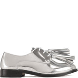 Derby with Tassel in Silver Calfskin Leather