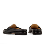 Flat Penny Loafer in Black and Beige Calfskin Leather