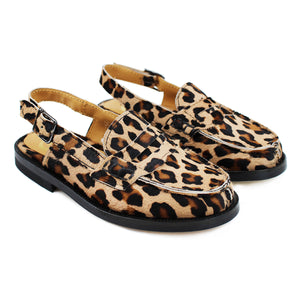 Sabot Penny loafer-style Sabot in animalier pony leather with back strap