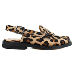 Sabot Penny loafer-style Sabot in animalier pony leather with back strap