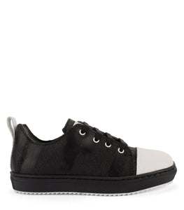 Black and white leather sneakers