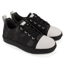 Load image into Gallery viewer, Black and white leather sneakers

