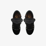 High-Top Sneakers in Black Suede and Elk Leather