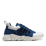 Running in Denim and White Calfskin Leather