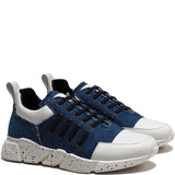 Running in Denim and White Calfskin Leather