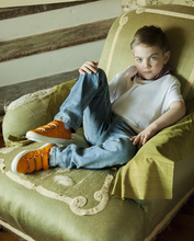 Load image into Gallery viewer, Triple Strap Sneakers in Orange Calf Leather
