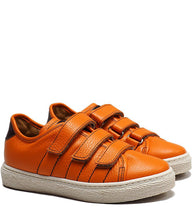 Load image into Gallery viewer, Triple Strap Sneakers in Orange Calf Leather
