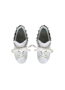 Low-Top Sneakers in Calf Leather with Studs