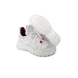 Low-Top Sneakers in White Calfskin and Fabric Leather