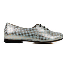 Carica l&#39;immagine nel visualizzatore di Gallery, Derby in white/gold check leather
