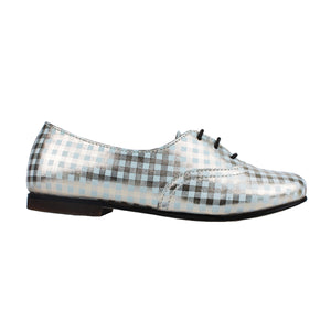 Derby in white/gold checks