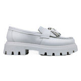 Full-white Tassel Loafers in Calfskin Leather