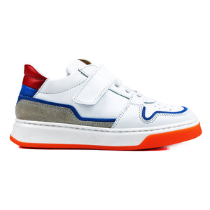 Sneakers with multicolor details and velcro on the top