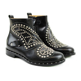 Ankle Boots in Black Calfskin Leather and Accessories