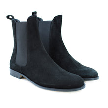 Load image into Gallery viewer, Hi-top Chelsea Boots in black suede
