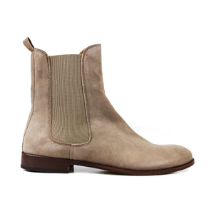 Chelsea boot in taupe velour