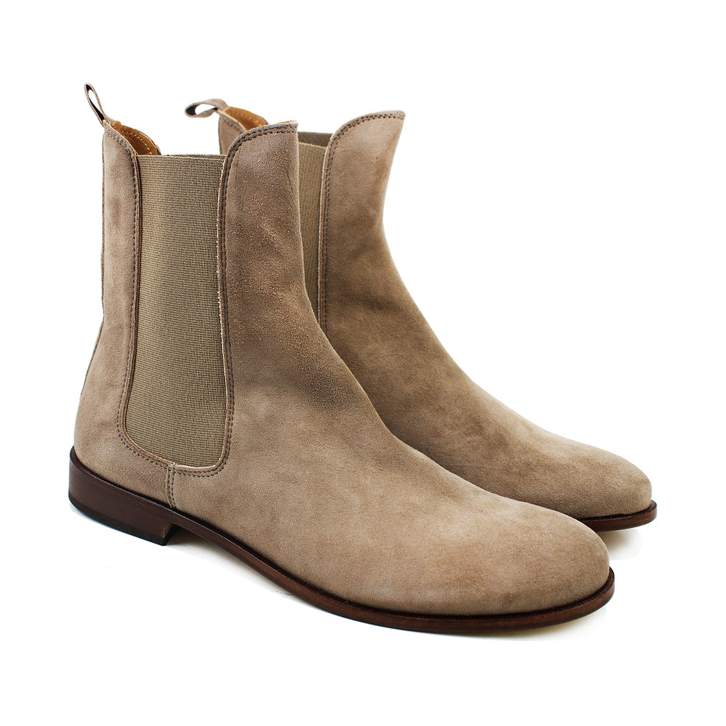 Chelsea boot in taupe velour