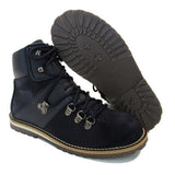 Boots in Blue Calfskin and Suede Leather