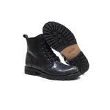 Boots in Blue Tartan Fabric Leather