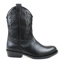 Load image into Gallery viewer, Texan Boots in black calf and black stitchings
