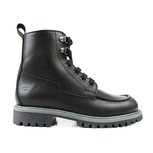 Combat Boots in black leather and grey details