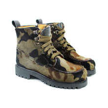 Load image into Gallery viewer, Laced Mountain Boots in camo pony leather
