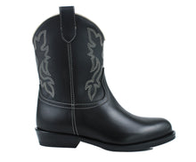 Load image into Gallery viewer, Texan Boots in black calf and ecru stitchings
