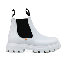 Load image into Gallery viewer, Full-white Chelsea boots in calf leather with chunky soles
