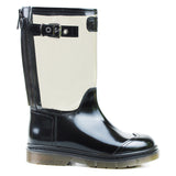 Boots in Black Calfskin and Transparent PVC Leather