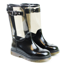 Load image into Gallery viewer, Boots in black calf and transparent PVC details
