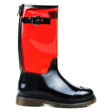 Load image into Gallery viewer, Boots in black calf and red PVC details
