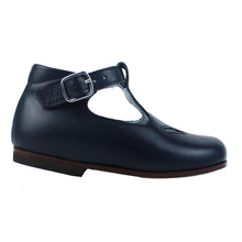 Load image into Gallery viewer, Navy toddler vintage sandal with buckle
