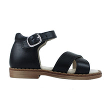 Load image into Gallery viewer, Navy toddler sandal with double strap and buckle

